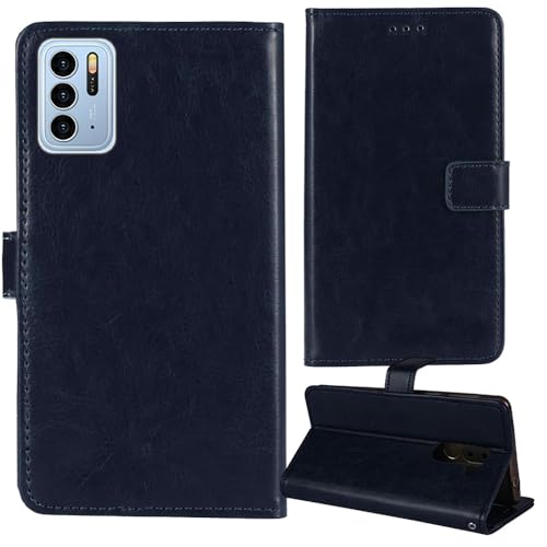 Tnviud Premium Retro Flip Leder Tasche Schütz Hülle Handy Telefon Case Für IPRO P201 / P200 Pro 6.5" Abdeckung Wallet Cover Etui Holder (Dark Blau) von Tnviud