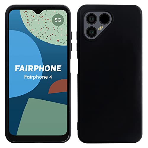 Tnviud TPU Silikon Tasche Hülle Für Fairphone 4 6.3 Inch Handy Schutz Case Cover Weiche Etui Schutzhülle Handytasche (Schwarz) von Tnviud