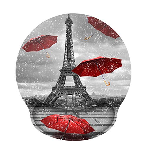 Ergonomic Mouse Pad with Wrist Rest Support, ToLuLu Gel Cute Mouse Pads Non Slip Rubber Base Mousepad, Mouse Wrist Rest Pad for Laptop Computer Home Office Working Gaming Pain Relief, Eiffel Tower von ToLuLu