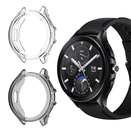 ToVioc [2 Stück] Hülle Kompatibel mit Xiaomi Watch 2 Pro, Flexibles TPU, Anti-Kratzfest, Schutzhülle Kompatibel mit Xiaomi Watch 2 Pro - Transparent & Schwarz von ToVioc