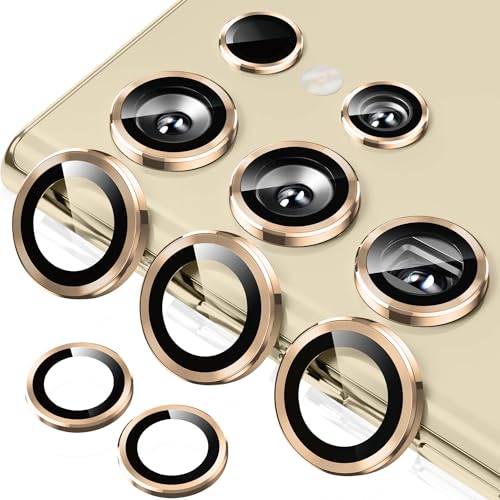 ToVioc Kamera Schutzfolie Kompatibel mit Samsung Galaxy S24 Ultra 5G, [Anti-Kratzfest] [HD] [Keine Blasen] Linseschutzfolie für Samsung Galaxy S24 Ultra 5G - Gold von ToVioc