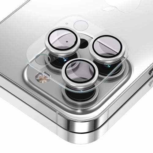 ToVioc Kamera Schutzfolie Kompatibel mit iPhone 15 Pro / 15 Pro Max, [Anti-Kratzfest] [HD] [Keine Blasen] [Anti Fingerabdruck] Linseschutzfolie Kompatibel mit iPhone 15 Pro Max / 15 Pro - Silber von ToVioc