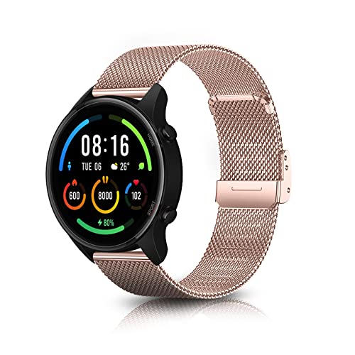 ToVioc Metall Armband für Xiaomi Watch S3 /2 Pro /S2 /S1 Pro /S1 Active/Redmi Watch 5 Active/Redmi Watch 5 Lite Uhrarmband 22mm Edelstahl für Amazfit Balance/Bip 5 /Pop 3S /Cheetah Pro - Roségold von ToVioc