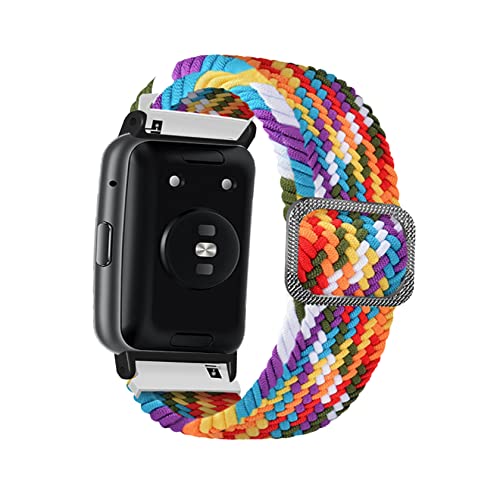 ToVioc Nylon Armband Kompatibel mit Huawei Watch Fit/Huawei Watch Fit New, Einstellbare und Elastizität Atmungsaktive Sportbänder für Huawei Watch Fit Elegant - Regenbogenfarbe von ToVioc