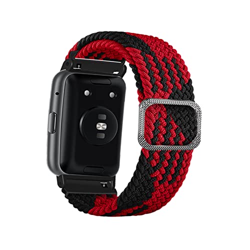ToVioc Nylon Armband Kompatibel mit Huawei Watch Fit/Huawei Watch Fit New, Einstellbare und Elastizität Atmungsaktive Sportbänder für Huawei Watch Fit Elegant - Rot Schwarz von ToVioc