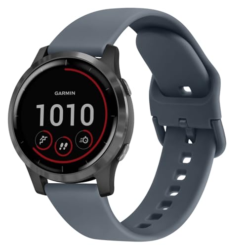 Tobfit 22mm Armband für Garmin Vivoactive 4/Forerunner 255/265/Venu 2/Venu 3 Armband,22mm Silikon Quick Release Ersatzband für Garmin Venu 2 für Damen Herren(Felsblau) von Tobfit