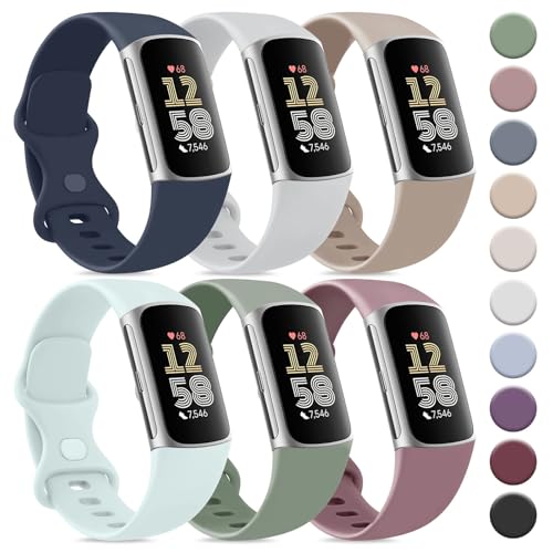 Tobfit 6 Stück Armband für Fitbit Charge 6 Armband/Fitbit Charge 5 Armband Damen Herren,Silikon Sport Ersatzarmbänder für Fitbit Charge 6/ Fitbit Charge 5 Tobfit 6 Stück Armband für Fitbit Charge 6 Armband/Fitbit Charge 5 Armband Damen Herren,Silikon Sport Ersatzarmbänder für Fitbit Charge 6/ Fitbit Charge 5 von Tobfit