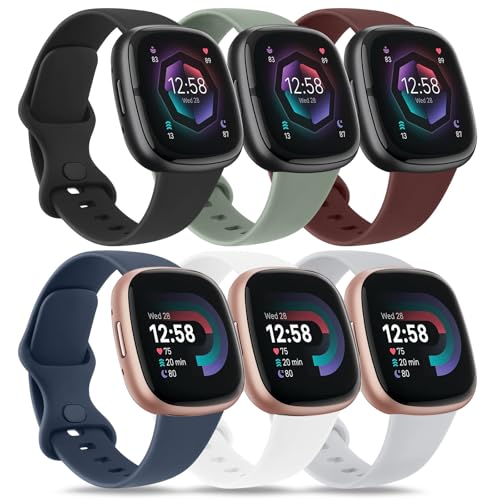 Tobfit 6 Stück Armband für Fitbit Sense 2 Armband Fitbit Versa 4 Armband Damen Herren,Silikon Sport Ersatzarmbänder für Fitbit Versa 3 Armband/Fitbit Sense Armband Tobfit 6 Stück Armband für Fitbit Sense 2 Armband Fitbit Versa 4 Armband Damen Herren,Silikon Sport Ersatzarmbänder für Fitbit Versa 3 Armband/Fitbit Sense Armband von Tobfit
