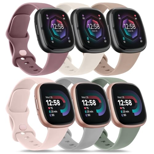 Tobfit 6 Stück Armband für Fitbit Sense 2 Armband Fitbit Versa 4 Armband Damen Herren,Silikon Sport Ersatzarmbänder für Fitbit Versa 3 Armband/Fitbit Sense Armband Tobfit 6 Stück Armband für Fitbit Sense 2 Armband Fitbit Versa 4 Armband Damen Herren,Silikon Sport Ersatzarmbänder für Fitbit Versa 3 Armband/Fitbit Sense Armband von Tobfit