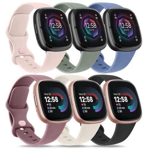 Tobfit 6 Stück Armband für Fitbit Sense 2 Armband Fitbit Versa 4 Armband Damen Herren,Silikon Sport Ersatzarmbänder für Fitbit Versa 3 Armband/Fitbit Sense Armband Tobfit 6 Stück Armband für Fitbit Sense 2 Armband Fitbit Versa 4 Armband Damen Herren,Silikon Sport Ersatzarmbänder für Fitbit Versa 3 Armband/Fitbit Sense Armband von Tobfit