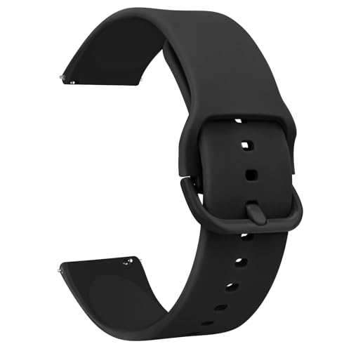 Tobfit Ersatz Uhrenarmbänder Silikon 20mm,Uhrenarmband mit Schnellverschluss Ersatzbänder Watch Straps,Uhren Zubehör Uhrenarmbänder Watch Band für Damen Herren(20mm,Schwarz) von Tobfit