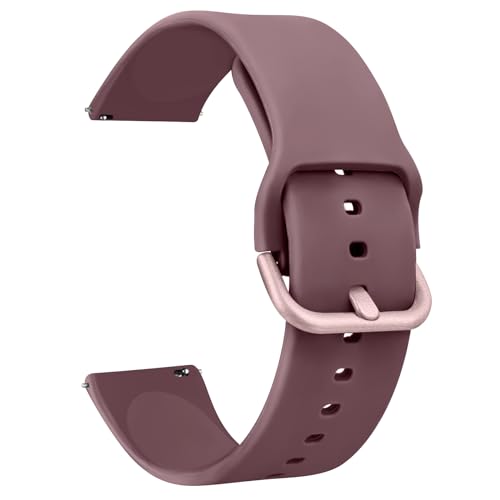 Tobfit Ersatz Uhrenarmbänder Silikon 20mm,Uhrenarmband mit Schnellverschluss Ersatzbänder Watch Straps,Uhren Zubehör Uhrenarmbänder Watch Band für Damen Herren(20mm,Violett) von Tobfit