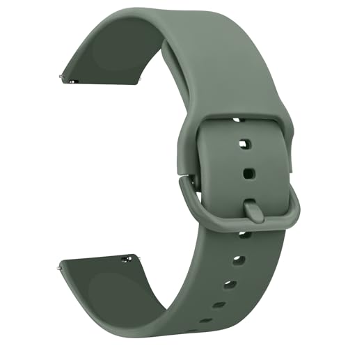 Tobfit Ersatz Uhrenarmbänder Silikon 22mm,Uhrenarmband mit Schnellverschluss Ersatzbänder Watch Straps,Uhren Zubehör Uhrenarmbänder Watch Band für Damen Herren(22mm,Grün) von Tobfit