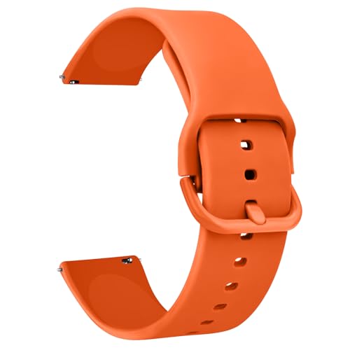 Tobfit Garmin Armband 20mm für Garmin Venu/Venu 2 Plus/Venu Sq/Venu Sq 2 Music Damen Herren,Silikon Ersatzarmbänder für Garmin Venu Sq 2(Orange) von Tobfit