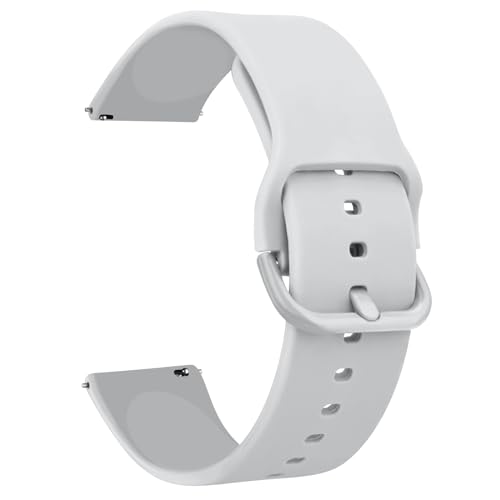 Tobfit Garmin Armband 20mm für Garmin Venu/Venu 2 Plus/Venu Sq/Venu Sq 2 Music Damen Herren,Silikon Ersatzarmbänder für Garmin Venu Sq 2(Silber grau) von Tobfit