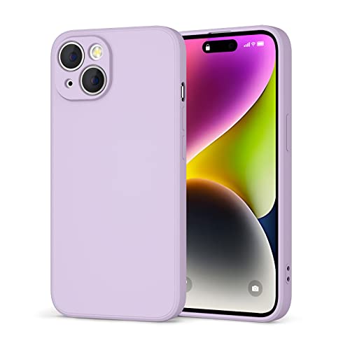 Tobfit Hülle für iPhone 14 Hülle,Silikon Ganzkörper Handyhülle mit Seidig-Weicher Berühren Schützende Handyhülle Stoßfeste Hülle Standard mit Mikrofaser Futter für iPhone 14 (Violett) von Tobfit