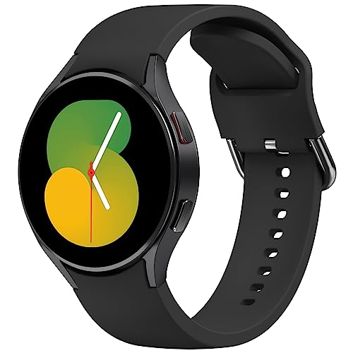 Tobfit für Samsung Galaxy Watch 6 Armband, Galaxy Watch 5/Watch 4 Armband 40mm 44mm, Galaxy Watch 5 pro Armband, 20mm Silikon Sport Ersatzarmband für Samsung Galaxy Watch 6/Watch 4 Classic (Schwarz) von Tobfit