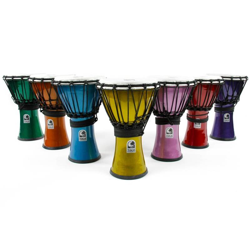 Toca TFCDJ-7MS Freestyle Colorsound Djembe Set (7-teilig) von Toca