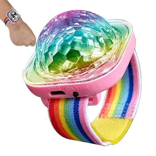 Disco Kugel Armband | Disco Ball Licht | Discokugel Kinder | Wiederaufladbares Armband-Blitzlicht | Tonaktivierte LED-Lichtuhr | Tragbare bunte blinkende Atmosphärenlichter für Club-KTV-Tanzpartys von TocaFeank