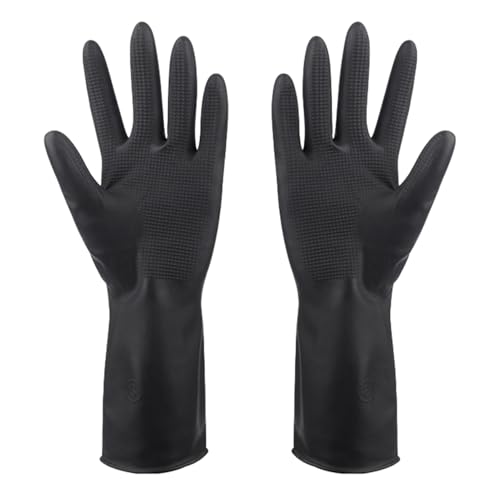 TocaFeank Haarfärbehandschuhe,Friseurbedarf Handschuhe | Wasserdichte Antirutsch Latexhandschuhe mit Griffprofil für Autowerkstatt, Labor, Küchenarbeiten, Grillen, Malarbeiten, Pflegebereich & von TocaFeank