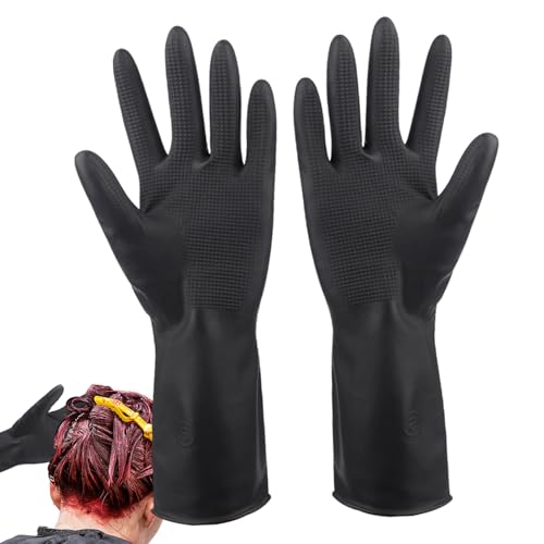 TocaFeank Haarfärbehandschuhe - Farbschutzhandschuhe,Wasserdichte Antirutsch Latexhandschuhe mit Griffprofil für Autowerkstatt, Labor, Küchenarbeiten, Grillen, Malarbeiten, Pflegebereich & von TocaFeank