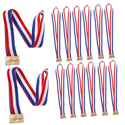 Toddmomy 25 Stück Medaillenband Teilnahmebiet Medaillenaufhänger-Display weißes Band Stoff Hochzeit Wettkampfhalsband Auszeichnungs-Lanyards Lanyard mit Clip Band für Medaillen Polyester von Toddmomy