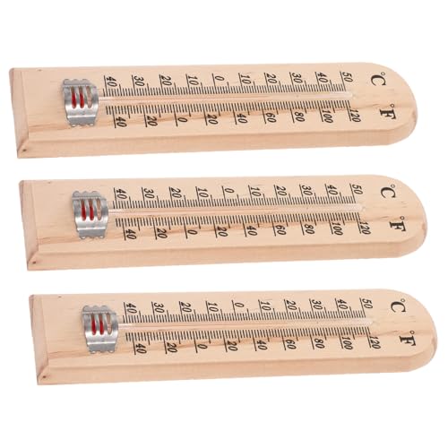 Toddmomy 3 Stück Glasstangenthermometer Raumthermometer für zu Hause Innenraumthermometer Thermometer für Gewächshaus Fieberthermometer für zu Hause Innenthermometer hölzern von Toddmomy