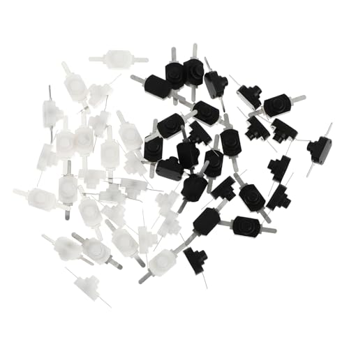 Toddmomy 50 Stück Power Switch Zubehör Taschenlampentaste Taschenlampe Ein-Aus-Ersatz Netzschalter schalten Leistung Ein/Aus Schalter Druckknopf am Ausschalter Eisen Weiß von Toddmomy