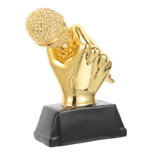 Toddmomy Mikrofon-Trophäe Trophäe für Karaoke Teilnahmetrophäe Basketball-Geschenke Ornament Ehrentrophäe Musik Trophäe Mini Kunsthandwerk schmücken Dekorationen Student von Toddmomy