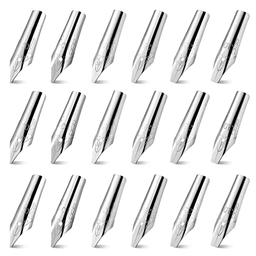 Toddmomy Professionelle Füllfederhalter-Ersatzfedern Kalligraphie-Stiftspitzen-Set Silberne Schreibfedern Aus Edelstahl (30Er-Pack 2 6 Cm) Für Künstler Studenten Anfänger von Toddmomy