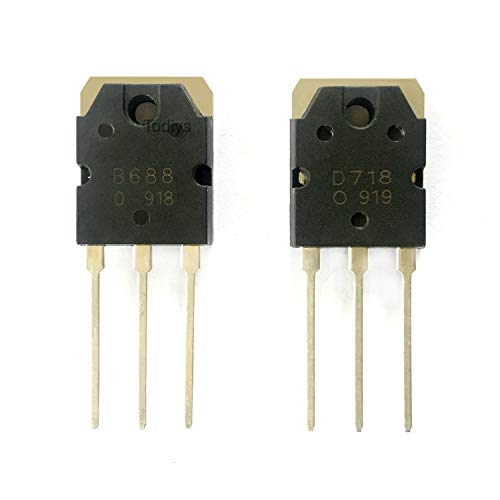 Todiys 4 Paar für 4 Stück B688 2SB688 + 4 Stück D718 2SD718 zu 3P Silikon PNP Power Transistoren 2SB688-O + 2SD718-O von Todiys