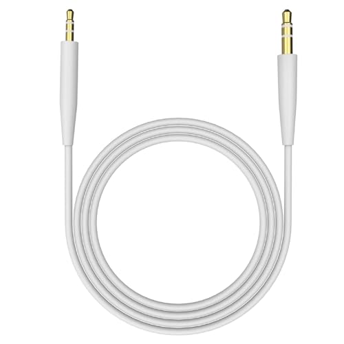 Ersatz-Audiokabel, kompatibel mit Bose 700 QuietComfort QC45 QC35II QC35 QC25 Noise Cancelling Kopfhörern, SoundTrue Soundlink On-Ear 2 OE2 OE2i Kopfhörer, Aux-Kabel (kein Mikrofon) (weiß) von Toeasor
