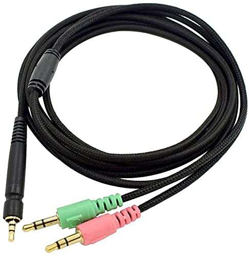 Muigiwi GSP600 Ersatzkabel für PC-Audio-Aux-Kabel, schwarz, kompatibel mit Sennheiser Game One, Zero PC373D, GSP350, GSP500, GSP600, GSP670 Gaming-Kopfhörer-Headset von Toeasor