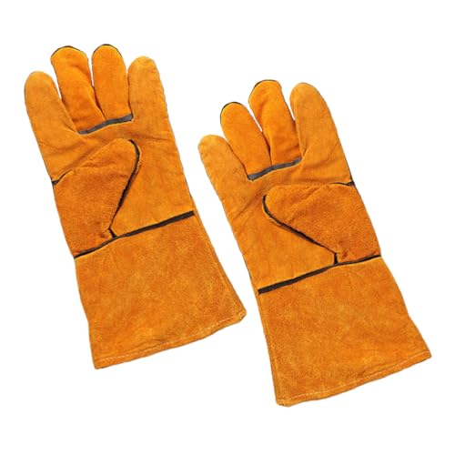Tofficu 1 Paar Anti-Scenen-Handschutz Hitze strapazierfähige Ofenhandschuhe Baumwolle Grillen Grillzubehör grillhandschuhe Outdoor-Kochhandschuhe Outdoor-Grillhandschuh Polyester Orange von Tofficu