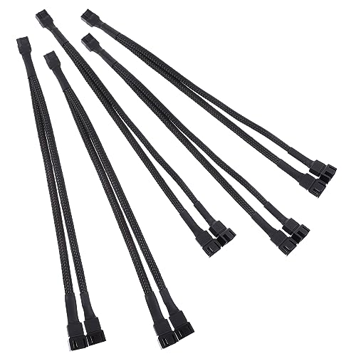 Tofficu 1 Satz Expansionskabel Der Lüfterschnittstelle Verlängerungskabel Für Lüfter Stromverteiler Lüfter-splitter Lüfter Verlängerungskabel Pvc-isolierung Schwarz 5 Stück von Tofficu