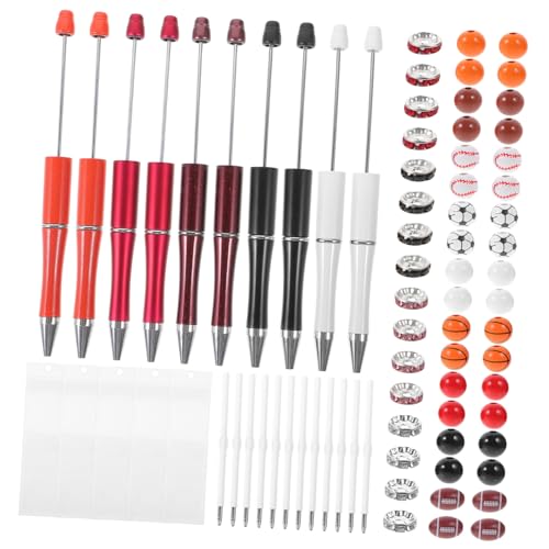 Tofficu Stifte 16 Stücke Perlen Stift Kit Silikon Perlen Holz Kunststoff Kristall Material Glatte Schreiben von Tofficu