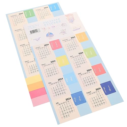 Tofficu 10 Sätze 2024 Kalender Notebook-sticker Monatsseitenmarkierung Schulbuch Registerkarten Diy Planer Tabs Notizblock-dekor Klebezettel Für Den Index-tabs Aufkleber Schmücken Büro von Tofficu