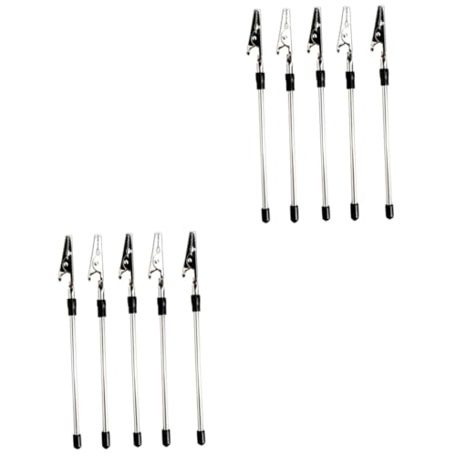 Tofficu 10 Stk Notizklammern Tischbildständer Postkartenhalter praktischer Fotoaufhänger Memo-Clip stehen kartenclip karten clip Geldscheinhalter aus Metall Nachrichtenordner Silver von Tofficu