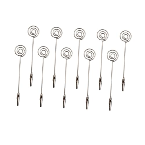 Tofficu 10 Stück Geschäftskartenhalter Clip Inhaber Name klebrig Ort Post hochzeitsdeko hochzeitsdeco Desk accessory geburstagsdeko tischnummernhalter Hochzeitsbedarf Memohalter Silver von Tofficu