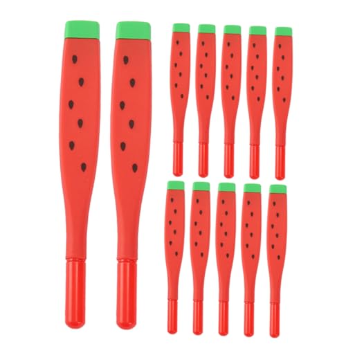 Tofficu 12 Stück Wassermelonen-Gelstift flüssig Pastell Papier löschbare Stifte Planke gesteckt kugelschreiber Entzückender Gelstift für Malerei, Schreibstifte weiches Gummi rot von Tofficu