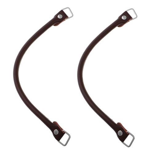 Tofficu 2 Stück Handtaschengriff Leder taschenriemen ersetzen Ledergriffe für Taschen Taschengriffe für die Taschenherstellung brauner Geldbeutel Echtes Leder Brown von Tofficu