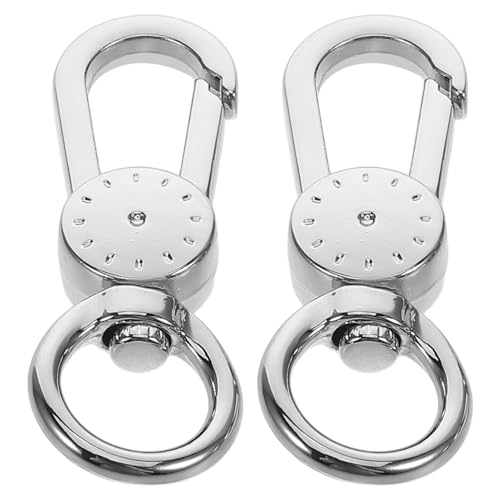 Tofficu 2 Stück Handy Lanyard Schnalle Schlüsselbundhaken Schlüsselanhänger-Kit Haken für Schlüsselanhänger Schlüsselbundschnalle Keychain -Verschluss Metall Silver von Tofficu