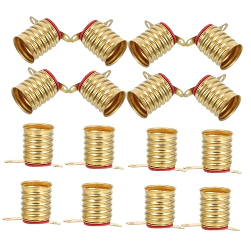 Tofficu 20 Stück E10-Lampenfassung Experiment klein Mini-LED-Lampenfassung Ersatz E10 LED-Lampe Buchse Mini-Glühbirne und Fassung Beleuchtungszubehör selber machen Golden von Tofficu