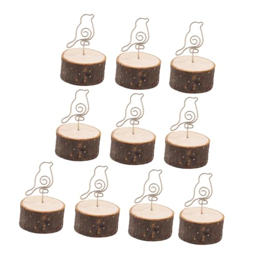 Tofficu 20 Stück Fotoclip büroklammern papierklammer paper clip geburstagsdeko genurtstagsdekoration Light weight memo holder paperclips Tischnummernhalter Memohalter Inhaber Bambus Coffee von Tofficu