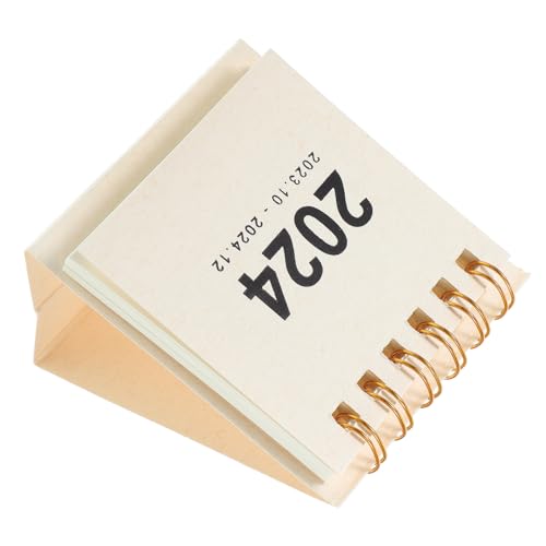 Tofficu 2024 Kalender Kleine Uhr Schreibtischdekorationen Weiß Papier von Tofficu