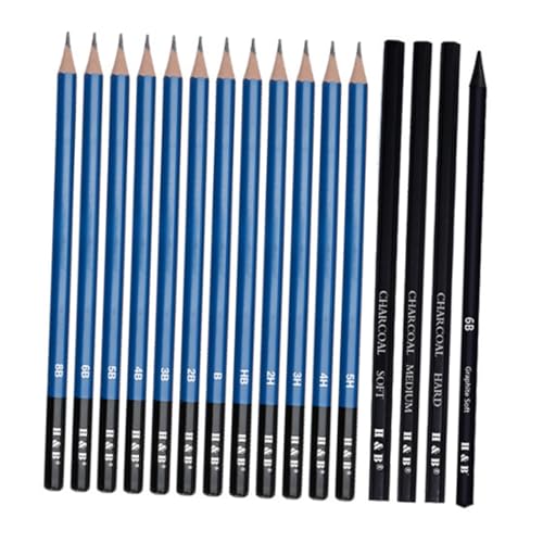 Tofficu 26 Stück 1 Satz skizze malerei bleistift malbedarf für erwachsene skizzenstifte druckbleistift set Künstlerbedarf-Set pencil set Bleistift-Zeichenset Kunstbedarf Protokoll von Tofficu