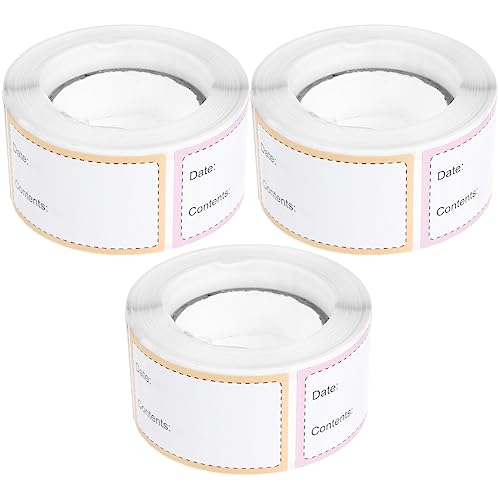 Tofficu 3 Gefrierschrank-Etiketten Abnehmbar Für Lebensmittelbehälter Abnehmbare Aufkleber Mit Großer Beschreibbarer Oberfläche Selbstklebende Lebensmittelbehälter-Etiketten von Tofficu