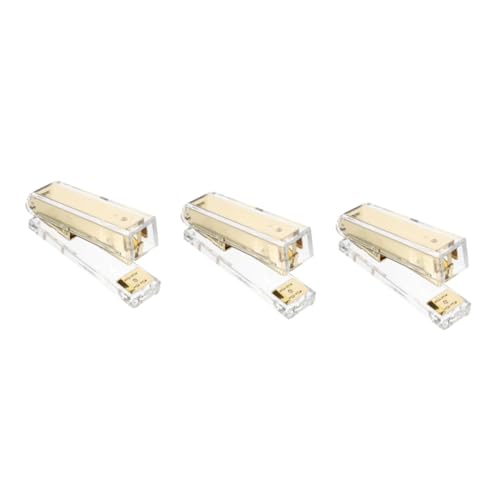 Tofficu 3 Stück Hefter Büro Ästhetisches Briefpapier Hefte für Schreibtisch Acryl Golden Tofficu 3 Stück Hefter Büro Ästhetisches Briefpapier Hefte für Schreibtisch Acryl Golden von Tofficu