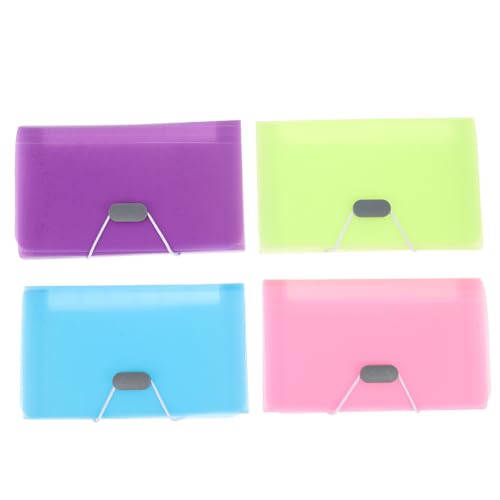 Tofficu 4 Stück Bill Akkordeontasche aktenordner Dokumenten-Organizer Tragbarer Organizer Mini-Ordner Organizer-Behälter Aktentasche Papier entsprechender Dateiorganisator Aktenhalter pp von Tofficu