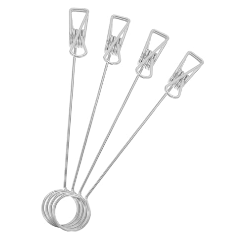 Tofficu 4 Stück Doppelköpfige Kartenhalter Memo Clip Fotografie Klemmen Foto Mini Klemmen Clip Fotohalter Klemmschildhalter Tischkartenhalter Foto Clip Halter Eisen Silber von Tofficu